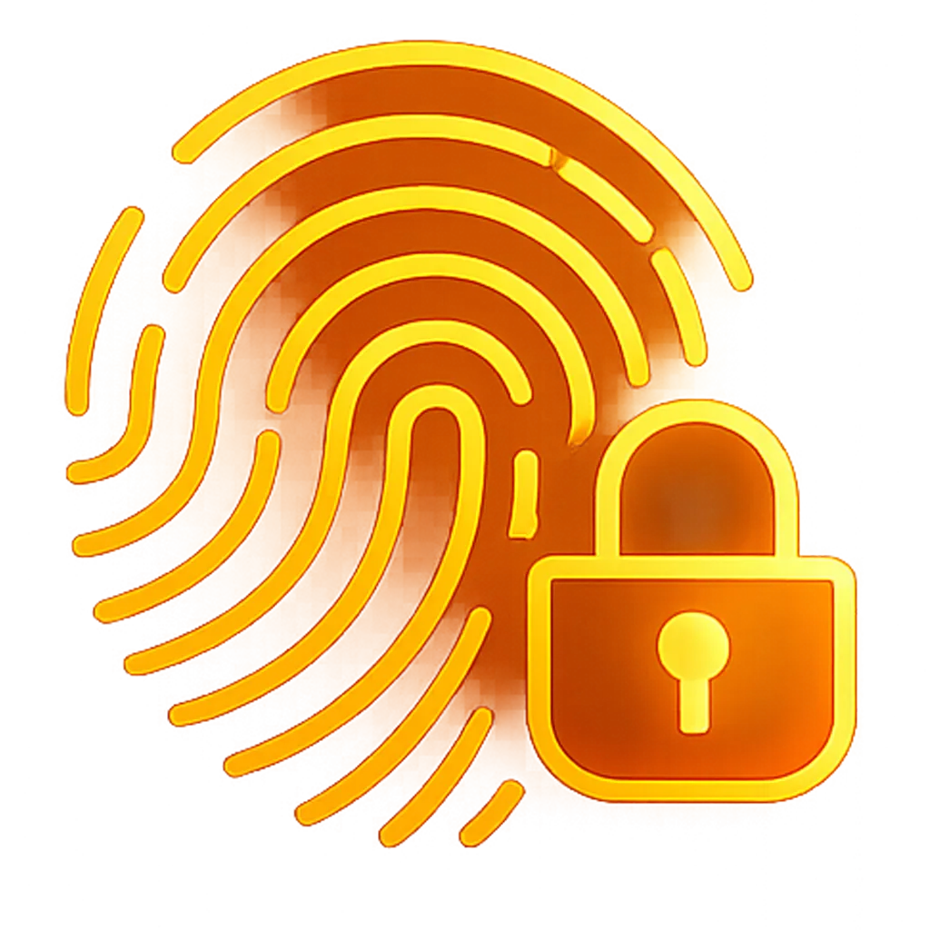 Fingerprint and padlock — access control