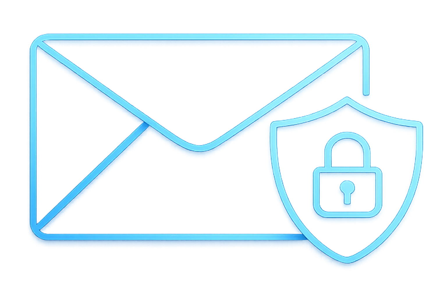 Email security — encrypted envelope with shield